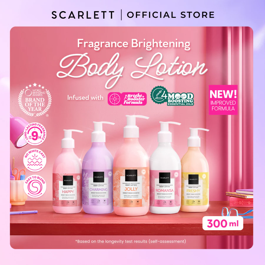 Scarlett Whitening New! Fragrance Brightening Body Lotion Bright Mood Booster